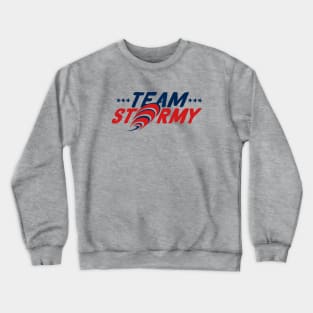 Team Stormy Daniels I Am With Her Red Blue Stars Hurricane Logo Crewneck Sweatshirt